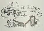 Humorous art from 1944 SWA Thunderbird Field pilot training program (Submitted by Fred Lopez) Humorous art from 1944 SWA Thunderbird Field pilot training program (Submitted by Fred Lopez)