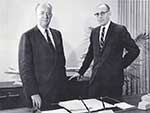 1966 L-R  Matthew McCarthy, Chairman of the Board/President & CA Myhre, Executive VP/General Manager (Submitted by Fred Lopez)