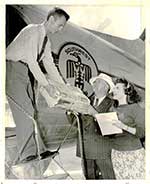 Bill Rohrer, Purser & Marjorie Basher, OAK SWA Employee, 1949