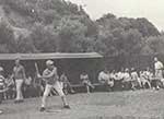 Captain Bob Coleman at bat during the Annual Pilot/Mechanics baseball game- July 1966 (Submitted by Fred Lopez)