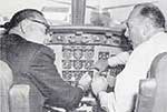 Governor Pat Brown learns the art of flying by Captain Rudy Couk (Submitted by Fred Lopez)