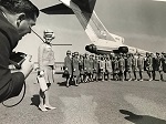Fresno, 1968 pre-merger - L-R, George Galvin, VP Community Affairs; Pacific Stewardess Renee Tatham; Stewardesses of West Coast Airlines, Bonanza Air Lines & Pacific Air Lines (Submitted by Renee Tatham Yapp)